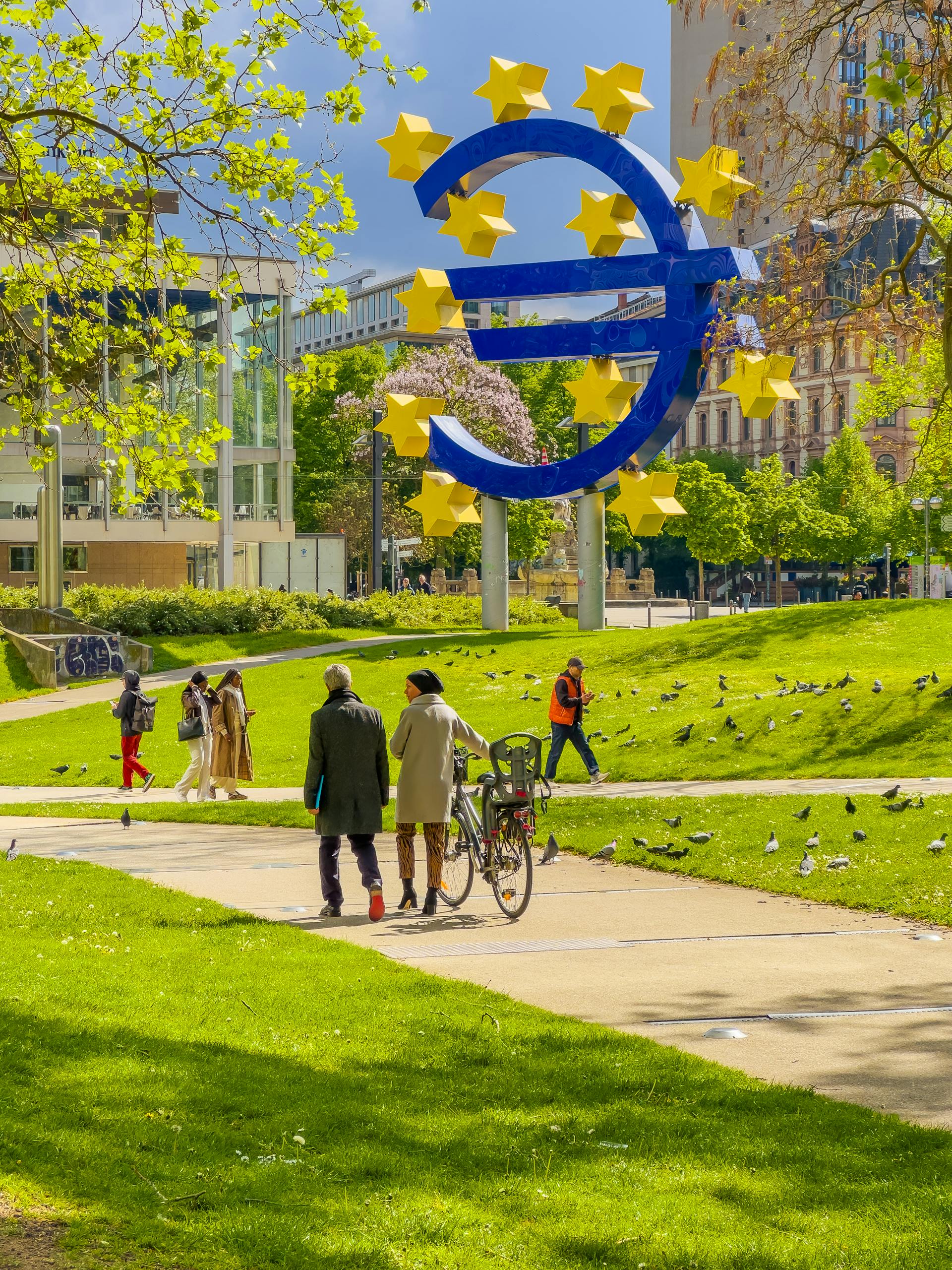 Euro Monument in Frankfurt, Germany